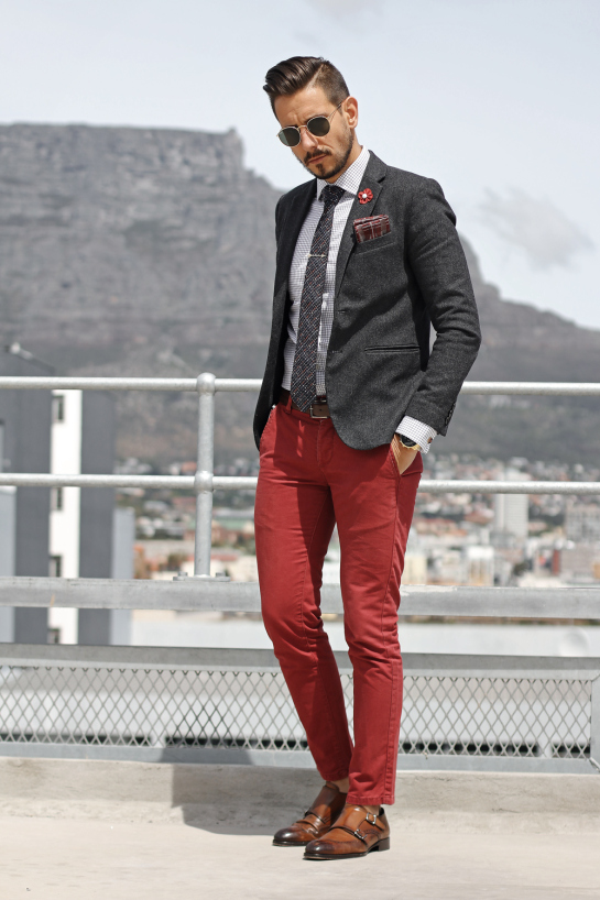 Fancy Friday in Red and Grey | What My Boyfriend Wore | Fall Menswear Style Inspiration